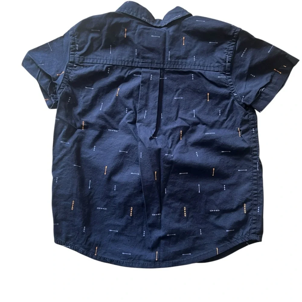 Children’s Place Navy Blue Arrow Button Down Shirt | 12-18M